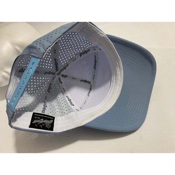 Slicker Beaut Shaka Light Blue Performance Cap Perforated Mesh Adjustable Hat - Picture 5 of 10